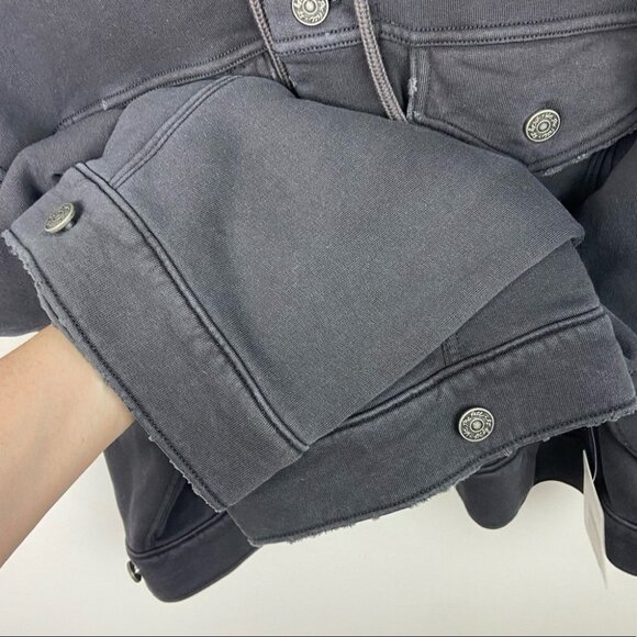 NWT Free People‎ Dreamers Charcoal Jacket Sweatshirt Size Small New With Tags S - Picture 9 of 15